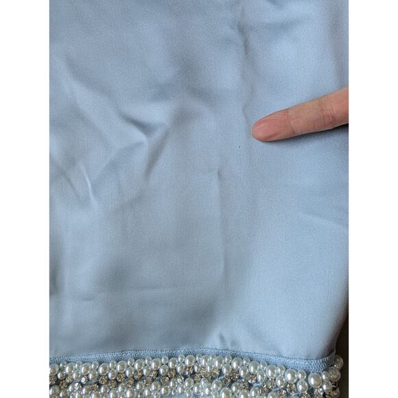 NWD Reformation Araminta Faux Pearl Maxi Dress Gown Size 6 mineral #4A501 - Picture 9 of 15